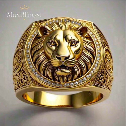 Anello uomo testa leone - testa, di