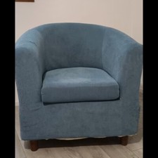 poltrona a pozzetto colore blu jeans