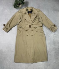 Vintage Burberrys trench cappotto giacca lunga nova check donna taglia UK 14 beige