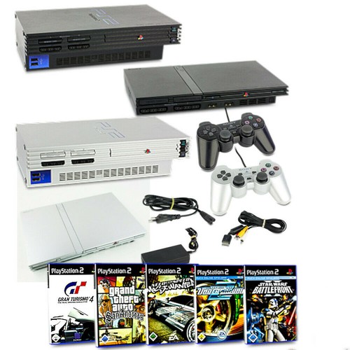 Console ps2 fat slim - console, blu