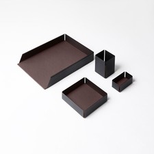 Set Scrivania Acciaio Nero e