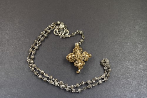 Antico rosario argento con - in,