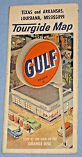 TEXAS and ARKANSAS LOUSIANA MISSISSIPPI Tourgide Map GULF ( Road Map ) (P3)