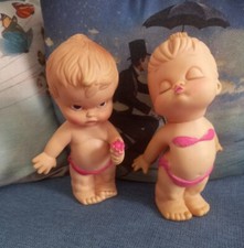 Vintage Coppia 2 bambola gomma