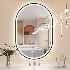 Specchio da bagno 50 cm-80 cm LED specchio da parete specchio da bagno illuminazione interruttore a pulsante