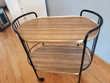 Carrello porta liquori vintage Howell rolling metà secolo moderno bar metallo formica 