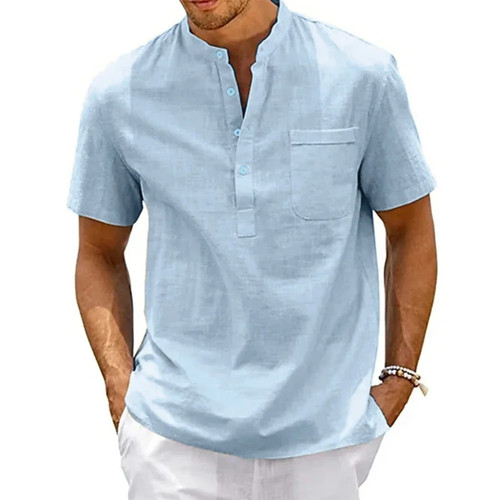Camicia uomo cotone lino - , collo