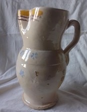 Antica brocca salentina in terracotta smaltata e decorata, XIX sec.