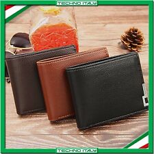 ✅ PORTAFOGLIO UOMO CARTE DI CREDITO IN PELLE PU CON PROTEZIONE RFID NFC W184 ✅