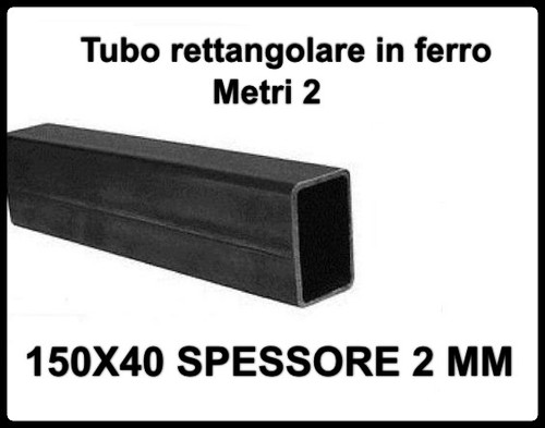 Tubo rettangolare ferro - rettangolare, in