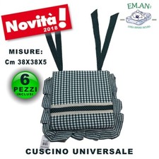 Coprisedia Cuscino Universale Cotone Volant e lacci 6 pezzi VERDE Miglior prezzo