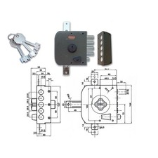 Potent 520/D Serratura Pompa Tripla Dx - Alta Sicurezza - Acciaio Rinforzato