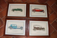 4 Quadri di stampe auto d'epoca cm 45 x 35