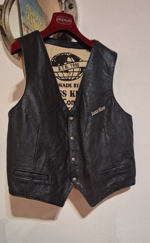 Joss klee gilet pelle - pelle, nera