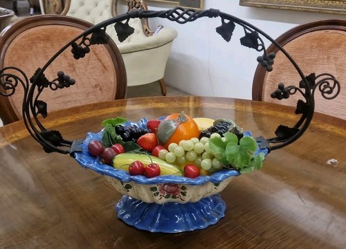 Cesto ceramica con frutta - cesto,