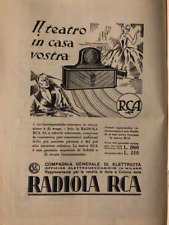 Pubblicità d'epoca 1930 reclame stampa pubblicitaria a pagina intera Radiola Rca