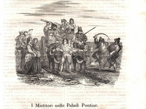 Stampa antica mietitori - antica,