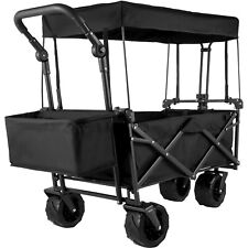 VEVOR Carrello Nero da Giardino Pieghevole per Vagoni Carrello Rimovibile Merci