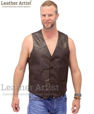 Gilet pelle moto uomo