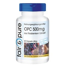 OPC 500 mg - 60 capsule di estratto di semi d'uva - alto dosaggio | equo e puro