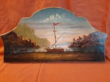cimasa sovraporta in legno Cm 50x26. Dipinto Ad Olio