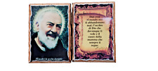 PADRE PIO icona su legno laccato cm. 15x10,5 (aperto)