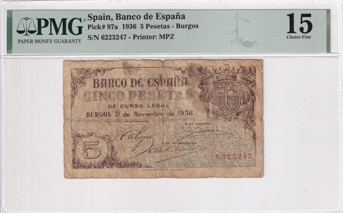 Billete pesetas 1936 - , pmg15