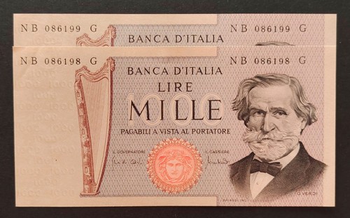 Lotto banconote italiane 1000 - banconote,