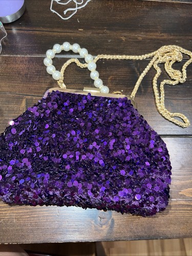 Pochette viola paillettes