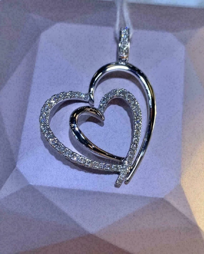 Ciondolo cuore tondo diamante