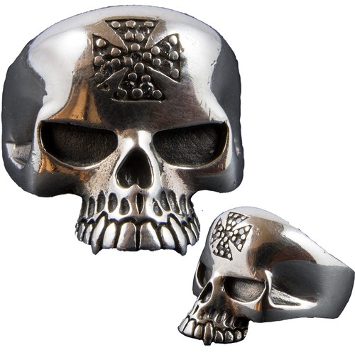 Anello croce ferro - , teschio