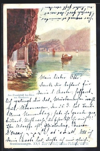 Cartolina artista riva sul - riva,