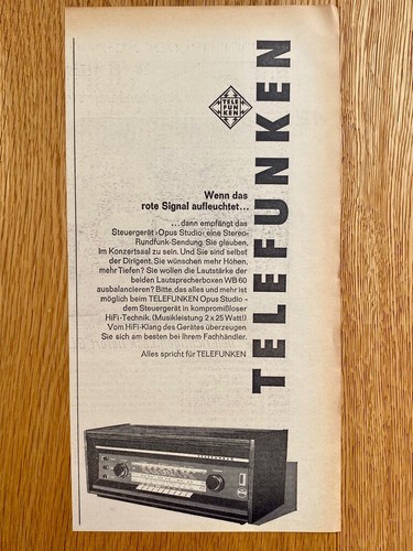 Telefunken opus studio radio - telefunken,