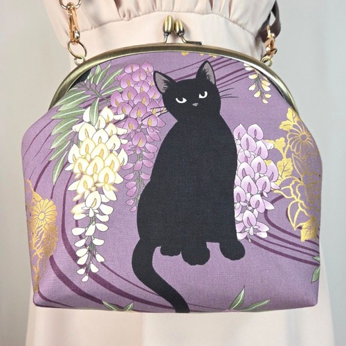 Carino gatto nero fiori - , di
