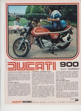advertising Pubblicità MOTO DUCATI SPORT 900 DARMAH 1977  MOTOTALIANE MAXIMOTO