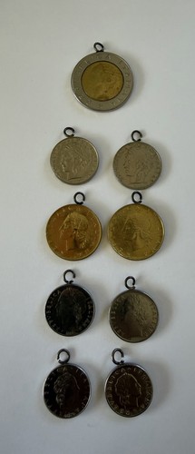 Lotto ciondoli moneta lira - 9,