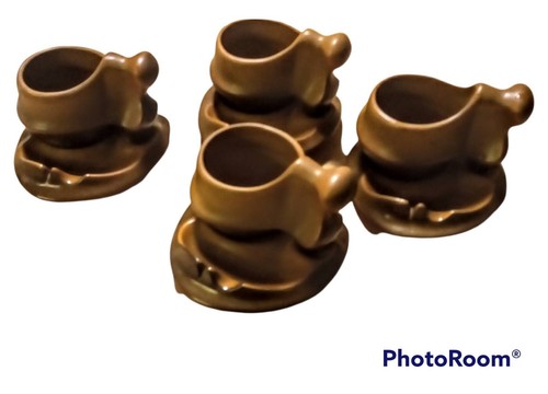Brown coffee cups saucers - coffee,