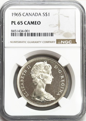 1965 argento canada - $1, dollaro