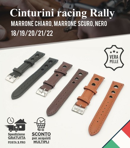 Cinturino pelle forata racing - pelle,