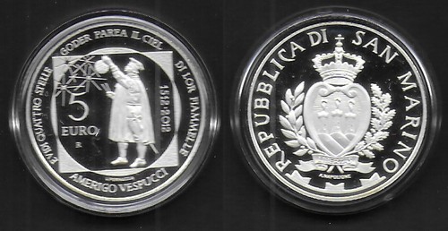 2012 san marino amerigo - 2012, 5€