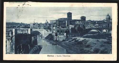 Mini cartolina roma isola - cartolina,