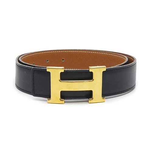 Hermes belt leather black - h,