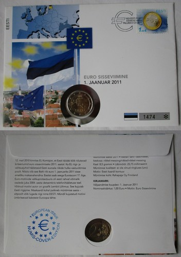Lettera numismatica estonia - lettera,
