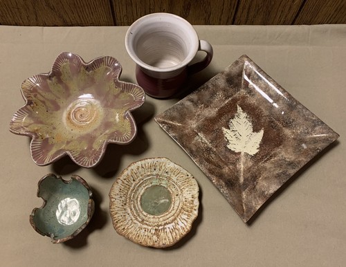 Vtg stoneware pottery center - pottery,