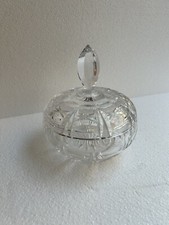 CUT CRYSTAL VASE LID BOHEMIAN
