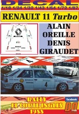 DECAL RENAULT 11 TURBO A