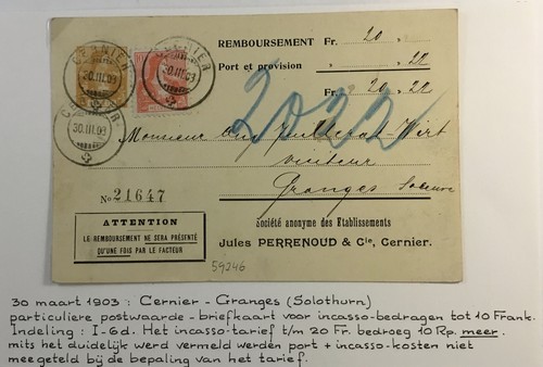 Svizzera 1903 card - ps, +