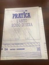 Cartamodello vintage l'abito rosso di sera sarta cucito  filo 