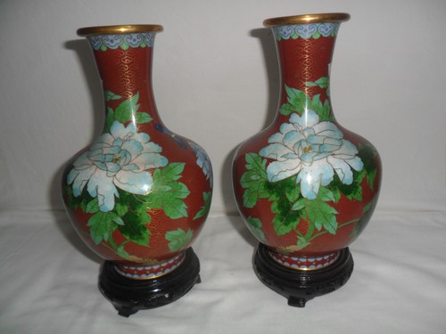 Coppia vasi cinesi cloisonne - cinesi, cloisonne'