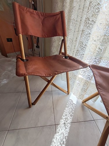 Sedia pieghevole legno - e, pelle